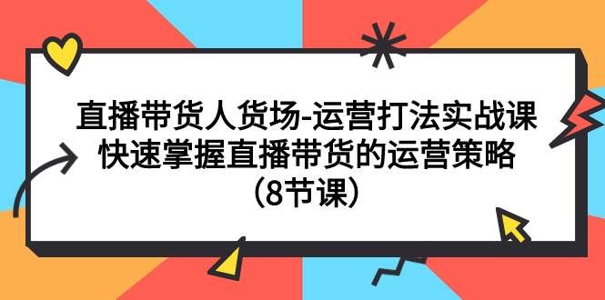 （7672期）直播带货人货场-运营打法实战课：快速掌握直播带货的运营策略（8节课）-宇文网创