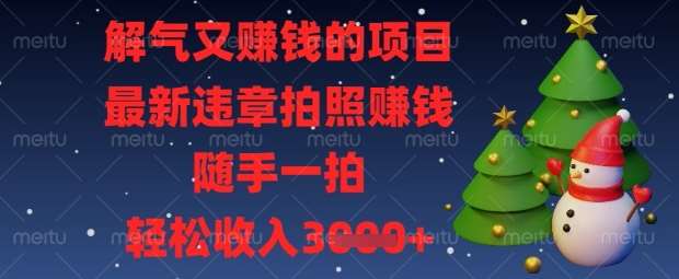 解气又挣钱的项目，最新违章拍照挣钱，随手一拍，轻松收入数张【揭秘】-宇文网创