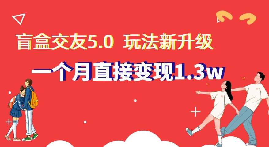 盲盒交友5.0，玩法全新升级，一个月直接变现1.3W，新手小白轻松上手【揭秘】-宇文网创