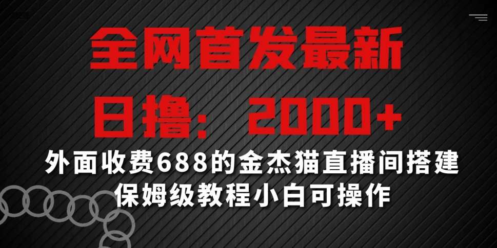 全网首发最新，日撸2000+，外面收费688的金杰猫直播间搭建，保姆级教程小白可操作【揭秘】-宇文网创