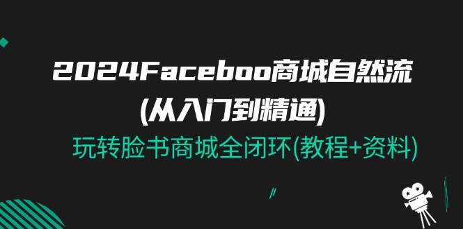 （11368期）2024Faceboo 商城自然流(从入门到精通)，玩转脸书商城全闭环(教程+资料)-宇文网创