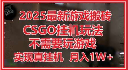 2025最新游戏搬砖，CSGO挂G，不需要玩游戏，实现真挂G，月入1W+【揭秘】-宇文网创