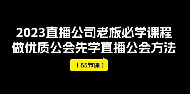 （7738期）2023直播公司老板必学课程，做优质公会先学直播公会方法（55节课）-宇文网创