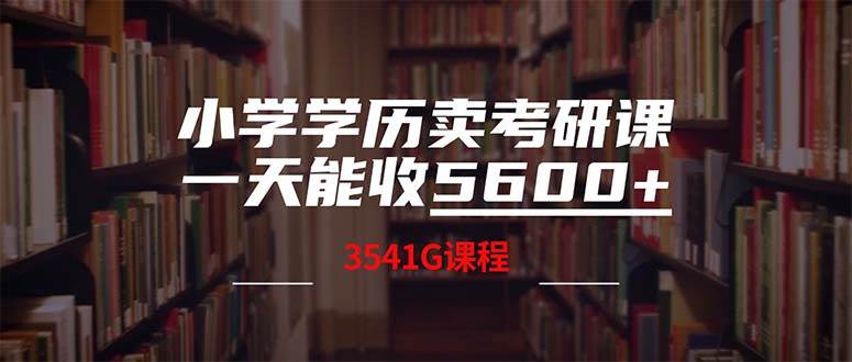 （12556期）小学学历卖考研课程，一天收5600（附3580G考研合集）-宇文网创