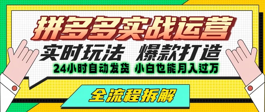 拼多多最新实战运营高投产:长久稳定项目,单店利润一天三位数-宇文网创