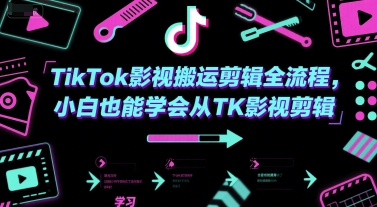 TikTok影视搬运剪辑全流程，小白也能学会从TK影视剪辑-宇文网创