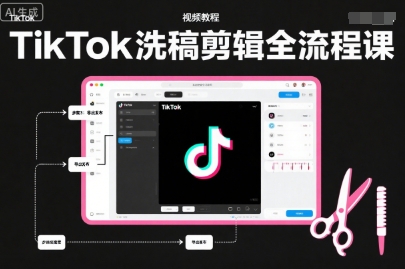 TikTok洗稿剪辑全流程课，PR洗稿剪辑全流程，TK洗稿运营课-宇文网创