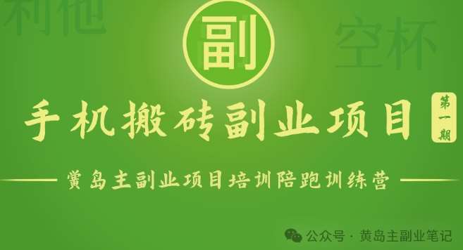 手机搬砖小副业项目训练营1.0，实测1小时收益50+，一部手机轻松日入100+-宇文网创