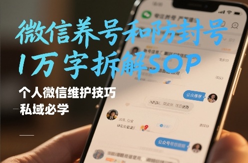 微信养号和防封号1万字拆解SOP，个人微信维护技巧，私域必学【文档】-宇文网创