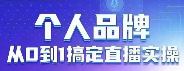 个人品牌：从0到1搞定直播实操，用直播为你的个人品牌赋能，六大实操板块，放大个人影响力-宇文网创