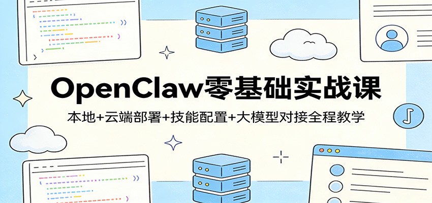 OpenClaw零基础实战课：本地+云端部署+技能配置+大模型对接全程教学-宇文网创