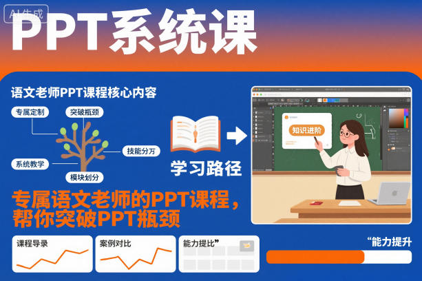 PPT系统课，专属语文老师的PPT课程，帮你突破PPT瓶颈-宇文网创
