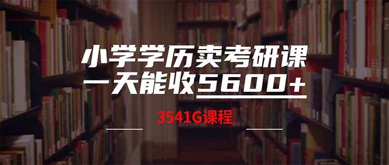 （14561期）小学学历卖考研课程，一天收5600（附3580G考研合集）-宇文网创