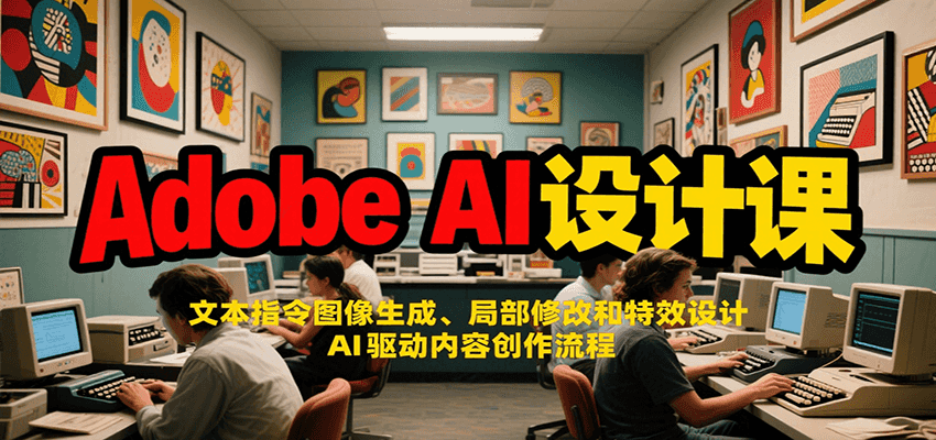 Adobe AI设计课:文本指令图像生成、局部修改和特效设计,AI驱动内容创作流程-宇文网创