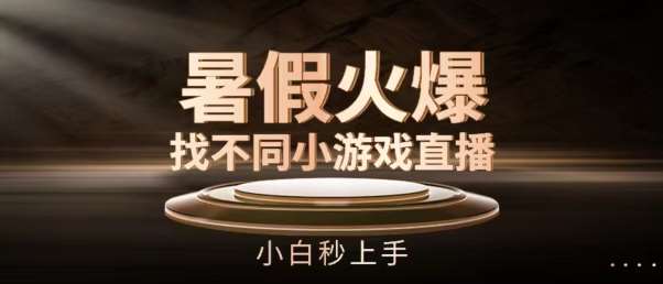 暑假火爆找不同小游戏直播间，小白秒上手【揭秘】-宇文网创