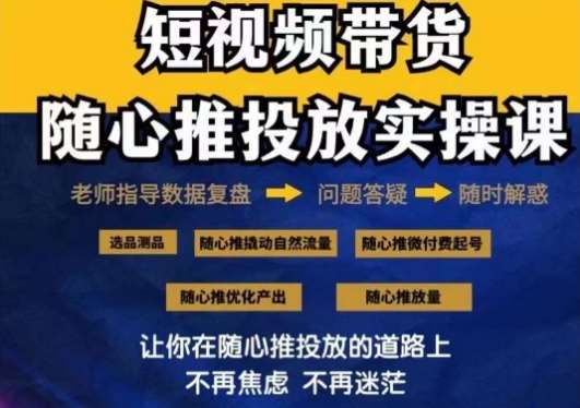 2024好物分享随心推投放实操课，随心推撬动自然流量/微付费起号/优化产出-宇文网创