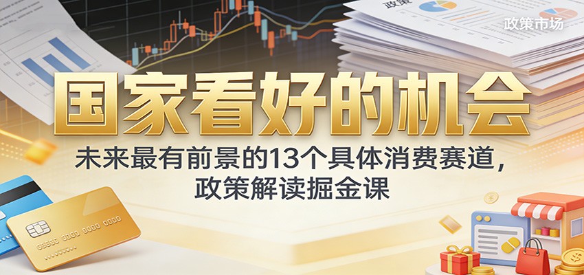 公众号付费文章：国家看好的机会，未来最有前景的13个具体消费赛道，政策解读掘金课-宇文网创