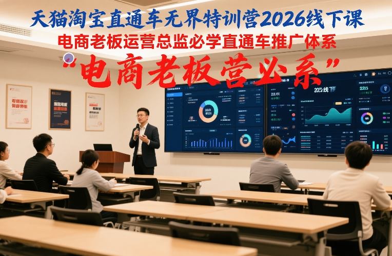 天猫淘宝直通车无界特训营2026线下课，电商老板运营总监必学直通车推广体系-宇文网创