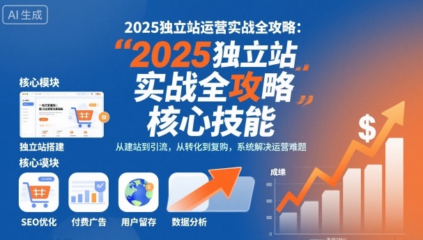 2025独立站运营实战全攻略，一站式掌握独立站运营核心技能-宇文网创