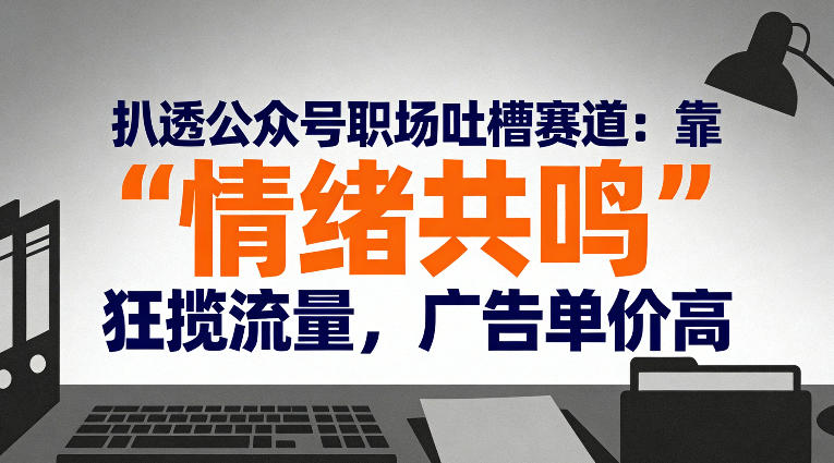 扒透公众号职场吐槽赛道：靠“情绪共鸣”狂揽流量，广告单价高-宇文网创