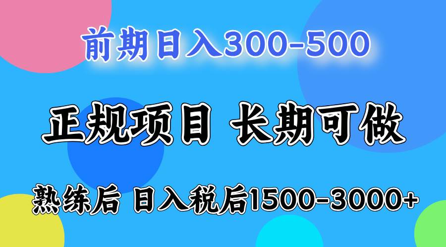 （12608期）一天收益500，上手后每天收益（税后）1500-3000-宇文网创