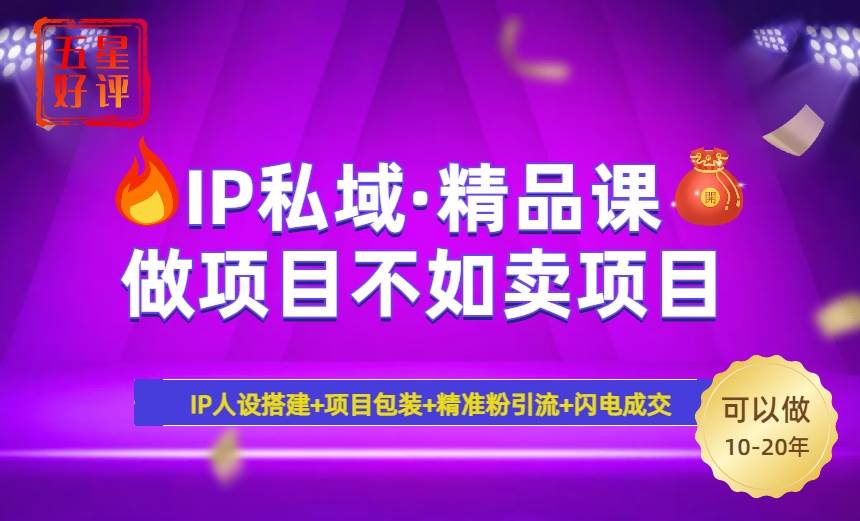 （14406期）2025年“IP私域·密训精品课”，日赚3000+小白避坑年赚百万，暴力引流...-宇文网创