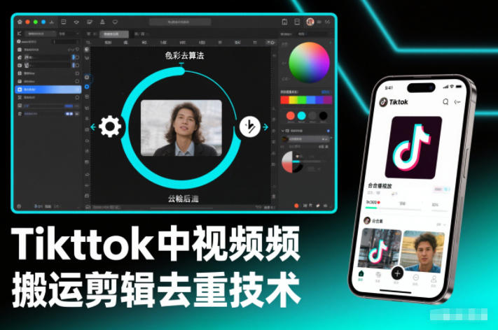 Tiktok中视频纯搬运剪辑去重技术，外来技术，自行测试-宇文网创