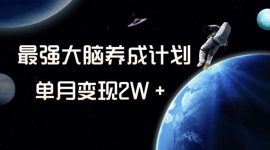 （8077期）冷门虚拟项目，最强大脑养成计划，一个月变现2W＋-宇文网创