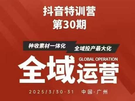 抖音特训营第30期线下培训资料，没有录音视频，正版整理的脑图资料及学员总结核心点-宇文网创