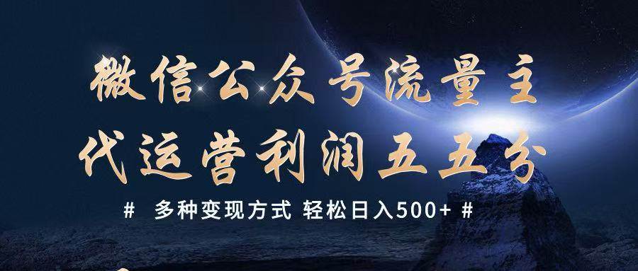 公众号流量主代运营 多种变现方式 轻松日入500+-宇文网创