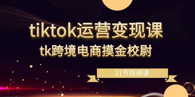 （8848期）tiktok运营变现课，tk跨境电商摸金校尉（21节视频课）-宇文网创