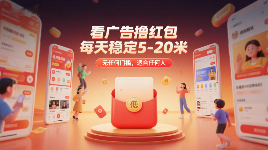 看广告撸红包，每天稳定5-20米，无任何门槛，适合任何人-宇文网创