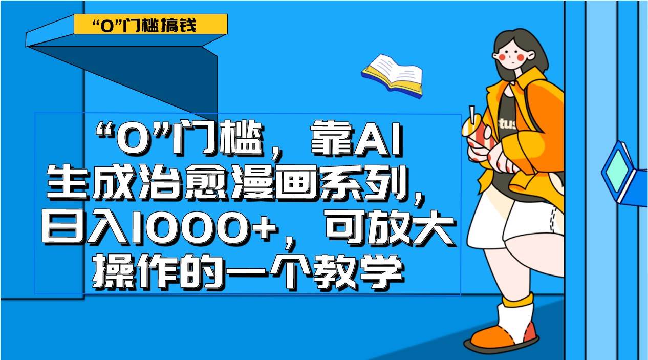 0门槛，靠AI生成治愈漫画系列，日入1000+，可放大操作的一个教学-宇文网创