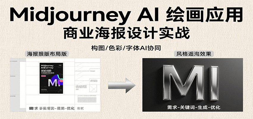Midjourney AI绘画应用,关键词指令解析、漫画头像制作、海报设计、3D人物生成等-宇文网创