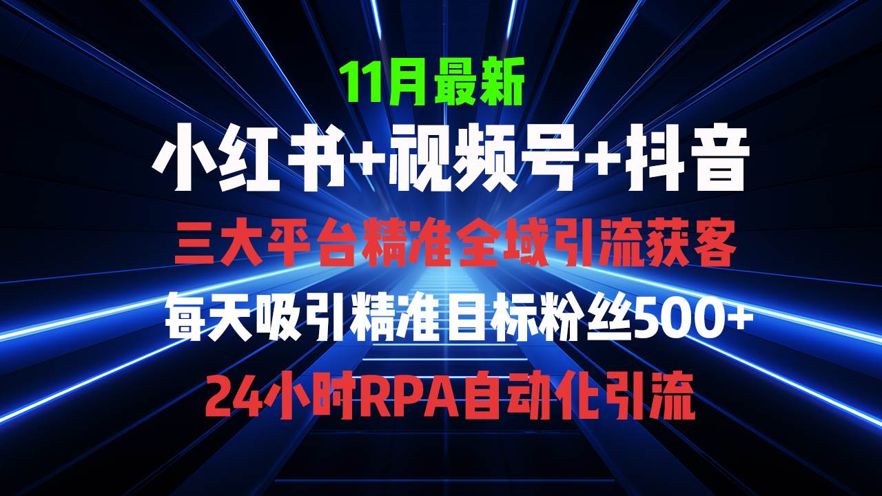 （13259期）全域多平台引流私域打法，小红书，视频号，抖音全自动获客，截流自…-宇文网创