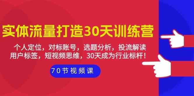 实体流量打造30天训练营：个人定位，对标账号，选题分析，投流解读（70节）-宇文网创