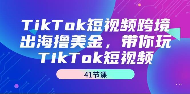 （9155期）TikTok短视频跨境出海撸美金，带你玩TikTok短视频（41节课）-宇文网创