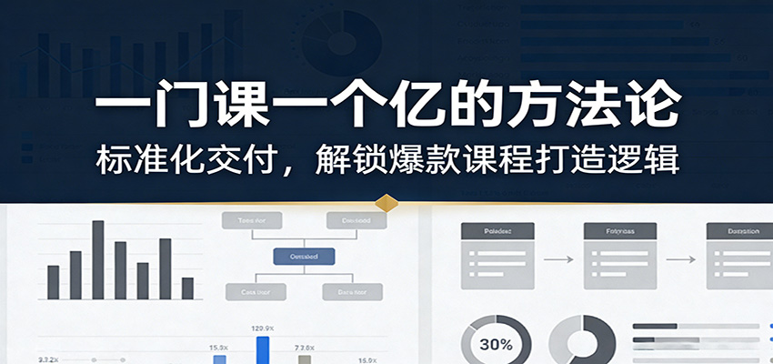 一门课一个亿的方法论：标准化交付，解锁爆款课程打造逻辑-宇文网创