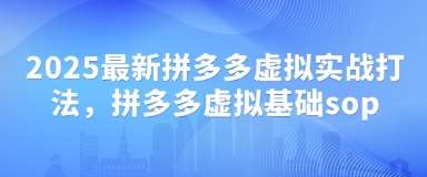 2025最新拼多多虚拟实战打法，拼多多虚拟基础sop-宇文网创