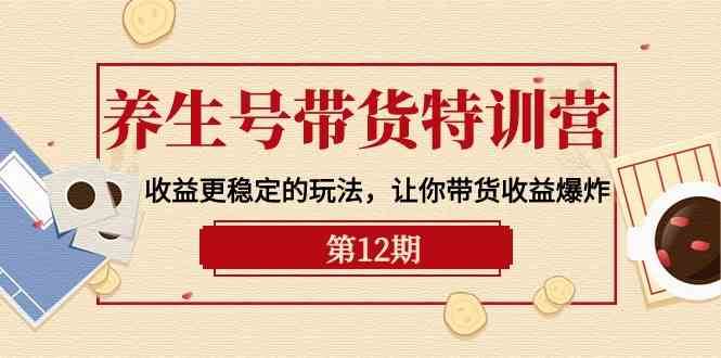 养生号带货特训营【12期】收益更稳定的玩法，让你带货收益爆炸（9节直播课）-宇文网创