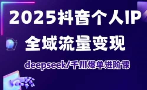 2025抖音个人IP全域流量变现进阶课，deepseek千川爆单进阶课-宇文网创