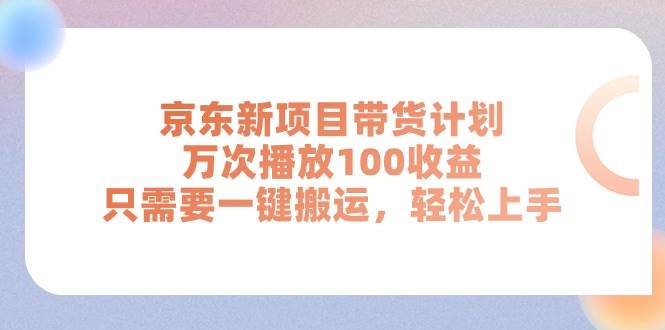 （11300期）京东新项目带货计划，万次播放100收益，只需要一键搬运，轻松上手-宇文网创