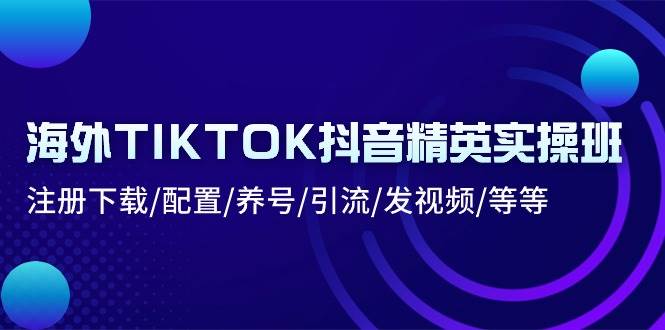 （10998期）海外TIKTOK抖音精英实操班：注册下载/配置/养号/引流/发视频/等等-宇文网创