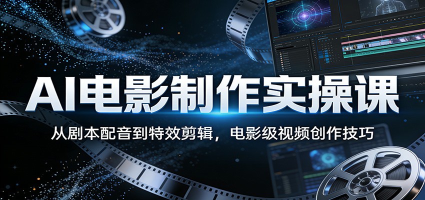 AI电影制作实操课：从剧本配音到特效剪辑，电影级视频创作技巧-宇文网创