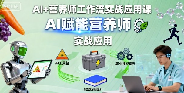 AI+营养师工作流实战应用课，AI赋能营养师-宇文网创