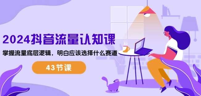 2024抖音流量认知课：掌握流量底层逻辑，明白应该选择什么赛道 (43节课)-宇文网创