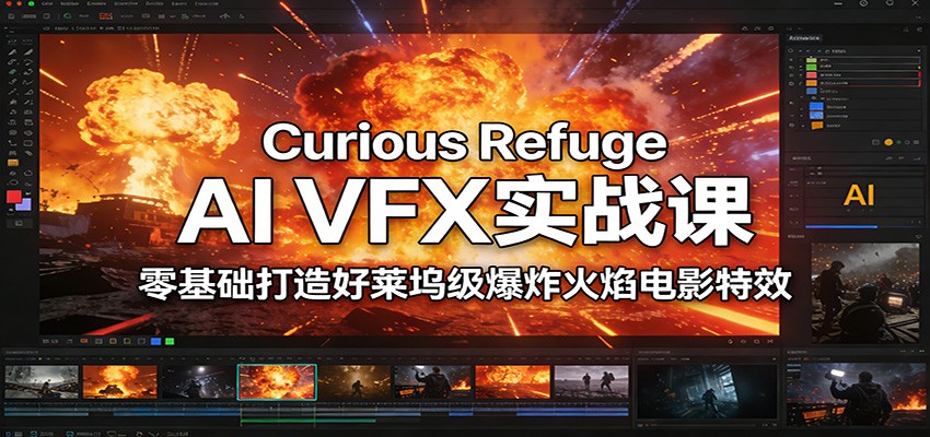 Curious Refuge AI VFX实战课，零基础打造好莱坞级爆炸火焰电影特效-宇文网创