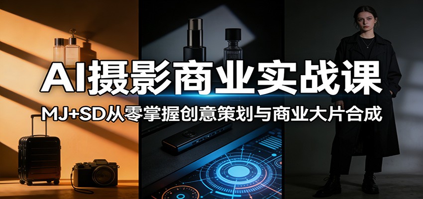 AI摄影商业实战课：MJ+SD从零掌握创意策划与商业大片合成-宇文网创