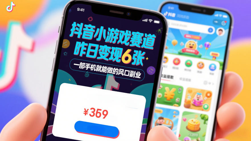 抖音小游戏赛道，昨日变现600+，零基础一部手机就能做的风口副业【揭秘】-宇文网创