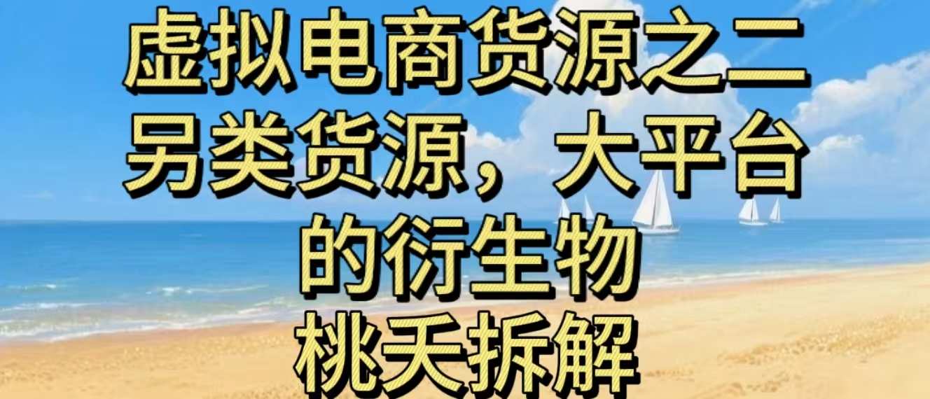 虚拟电商之二—另类的货源，大平台的衍生物-宇文网创